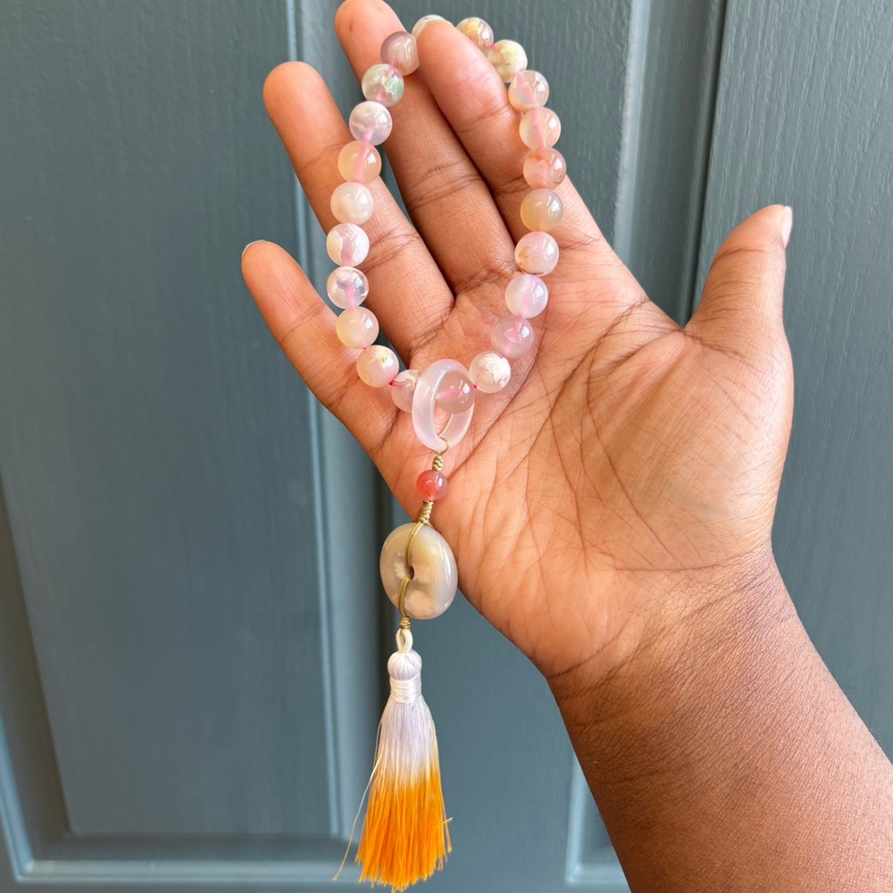 Flower Agate Worry Bracelet Fidget Tool 10mm